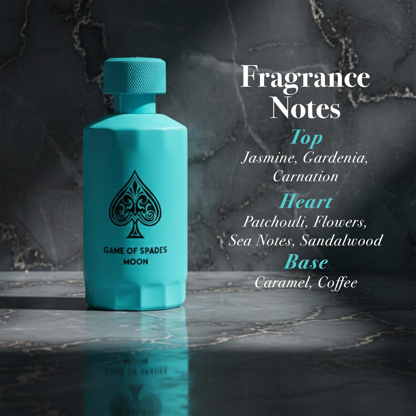 Jo Milano Game of Spades Moon Parfum Spray | 3.4 oz (100ml) | Amber, Fresh, Sweet, Musky, Warm Spicy Scent | Long Lasting Fragrance for Men and Women