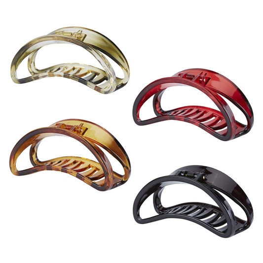 Lawie 4 Pack Large Black Brown Red Butterfly Octopus Arcylic Resin Plastic Hair Claw Clips Crab Jaw Barrettes Hair Grips Clamps Clasps Decorative Bun