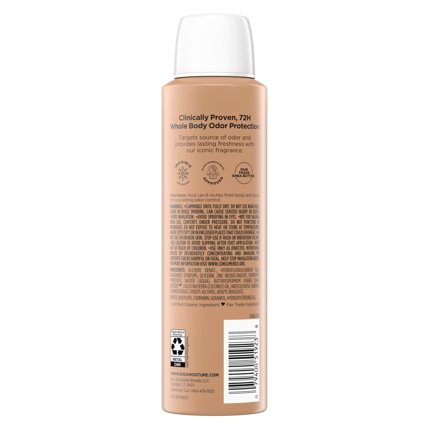 SheaMoisture All Over Body Deodorant Spray for Women Raw Shea Butter & Hyaluronic Acid Aluminum Free 4oz Beauty and Personal Care Shea Moisture