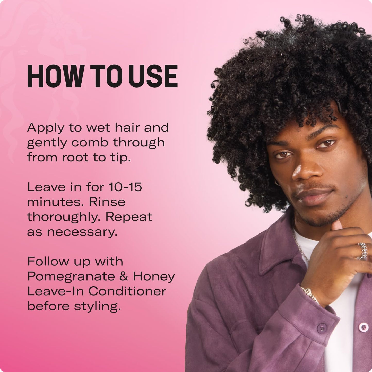 Mielle Organics Pomegranate & Honey Detangling Conditioner for Curly Hair - Deep Moisturizing Conditioner to Help Strengthen Strands, Prevents