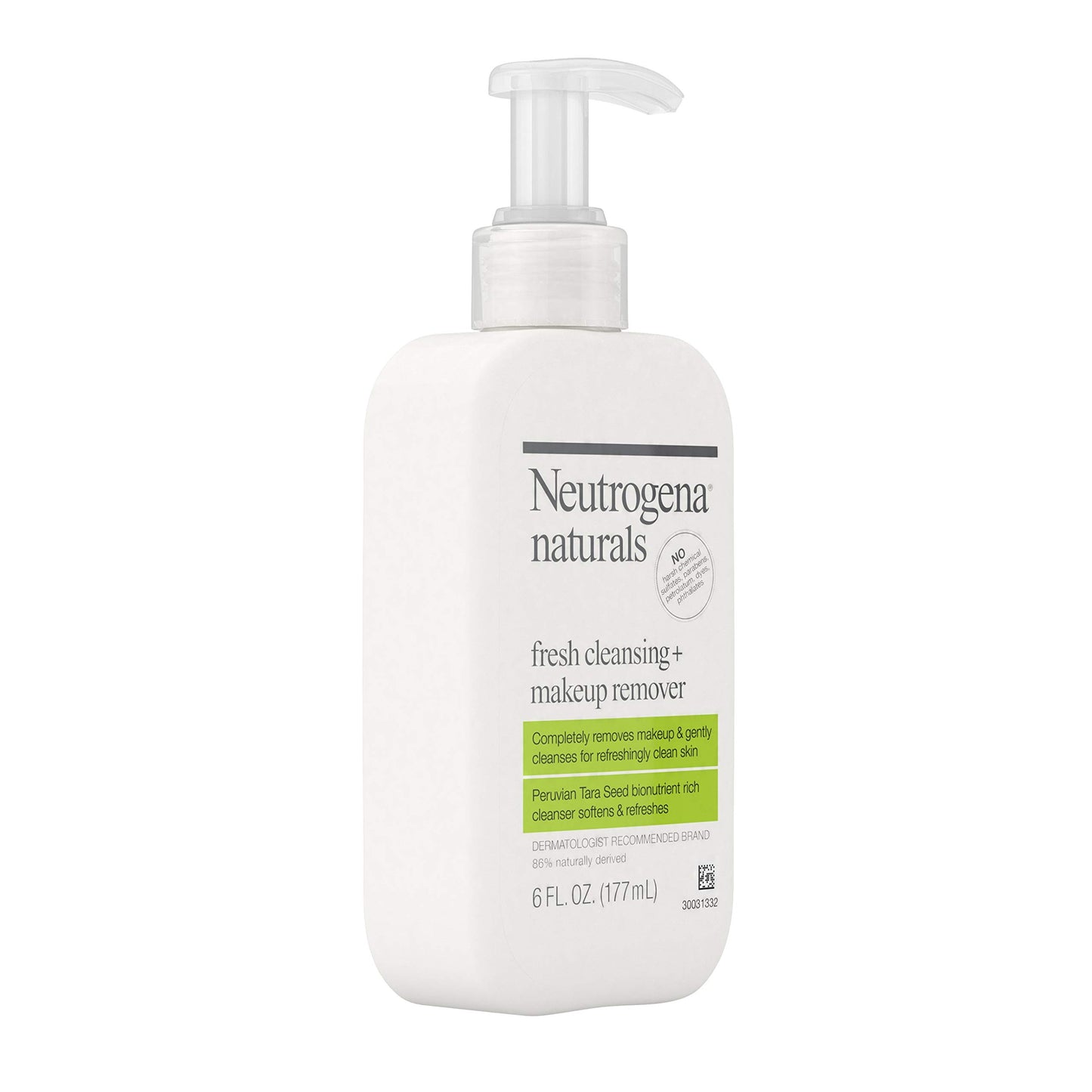 Neutrogena Naturals Fresh Cleansing Daily Face Wash + Makeup Remover with Naturally-Derived Peruvian Tara Seed, Hypoallergenic, Non-Comedogenic