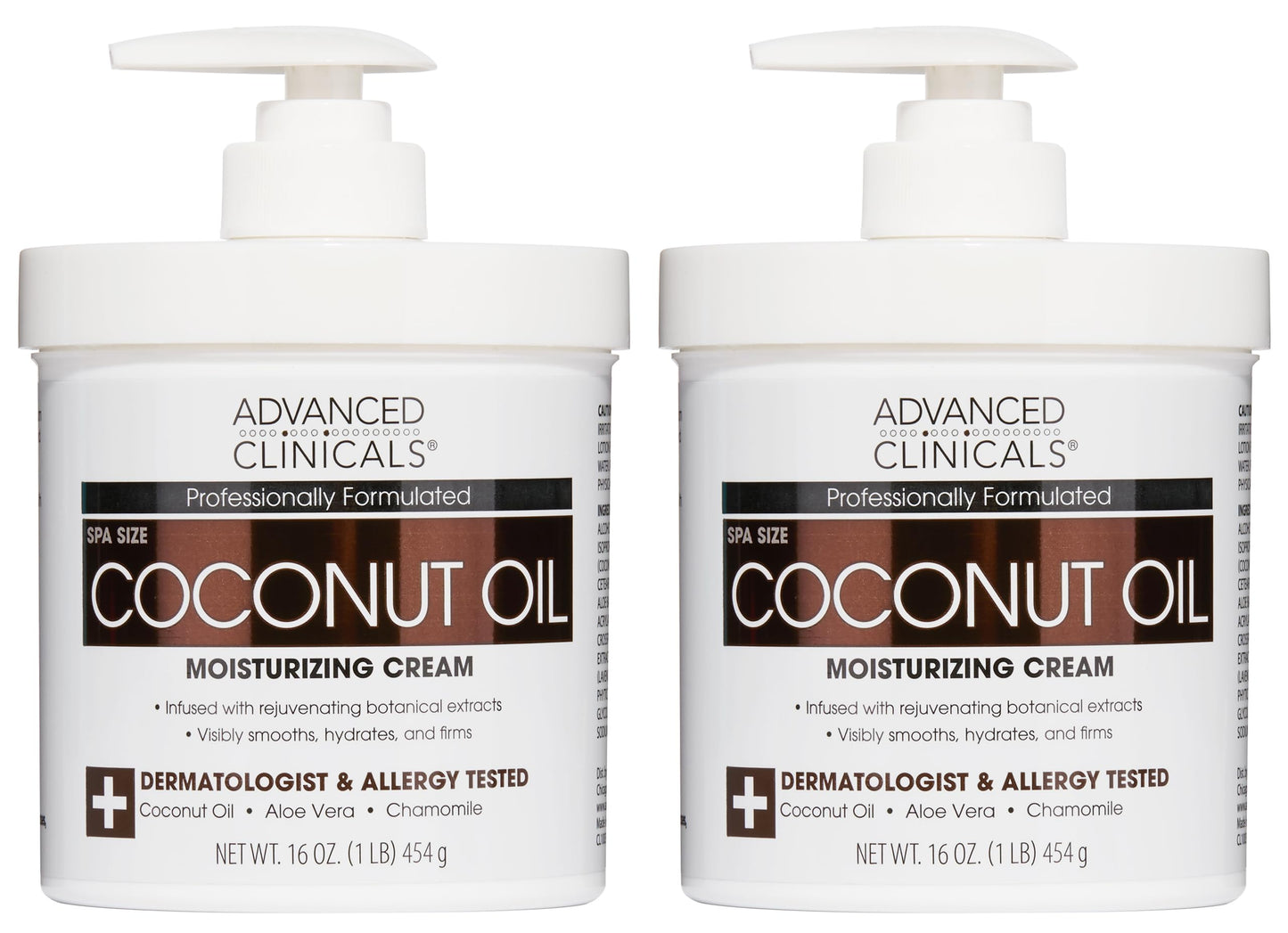 Advanced Clinicals Coconut Oil Body Cream For Women & Men | Hydrating Coconut Lotion For Extremely Dry Skin | Visible Anti Aging Body Butter Skin Care