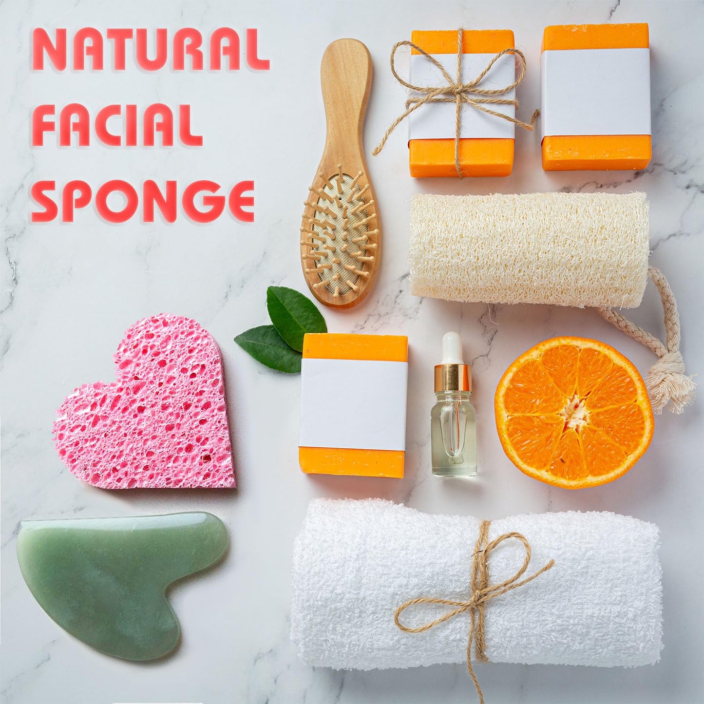 60-Count Compressed Facial Sponges | Makeup Remover Sponge | 100% Natural Cosmetic Spa Sponges for Facial Cleansing | Exfoliating Mask | Face Scrubber