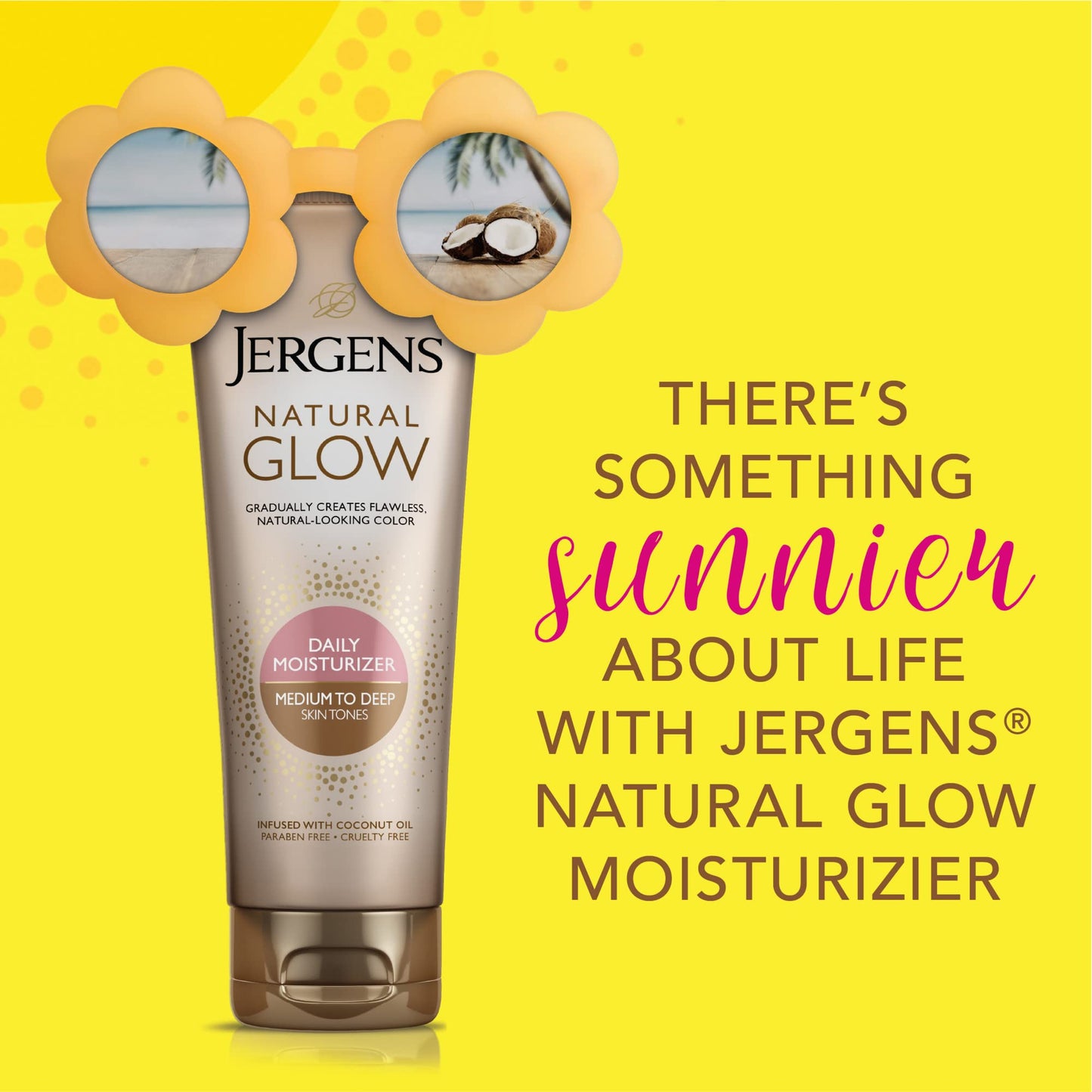Jergens Glow Daily Moisturizer Med to Tan, 7.5 Ounce, Packaging May Vary