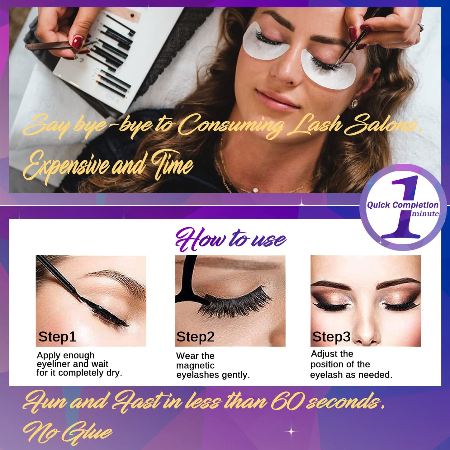 DUOERLA Magnetic Eyelashes Magnetic Lashes Natural Looking - 4 Tubes of Magnetic Liner - Upgraded Long Lasting,Reusable,Lightweight, Waterproof