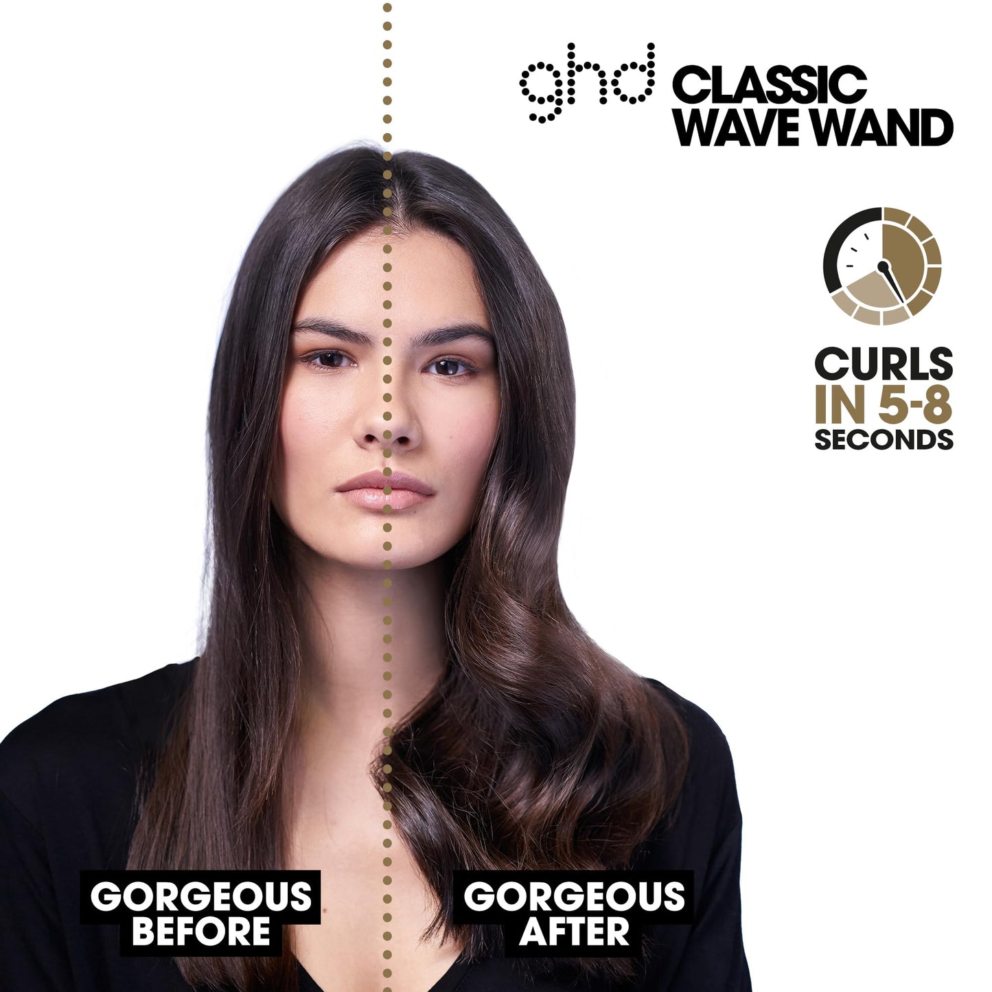 ghd Curve Classic Wave Curling Wand - 0.5” to 1.5” Oval Ceramic Wand for Beachy Waves and Hollywood Curls - 365ºF Safer Hair Styling Technology, Cool