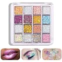ZFFKZ 16-Color Holographic Body Glitter Gel Palette - Long-Lasting Glitter for Face, Eyes, Hair & Nails - Easy Pickup & Wash-Off - Vegan, Cruelty-Free