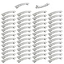 Lawie 50 Pack 4 Inch Large Silver Blank Rectangle Metal French Barrette 10cm Hair Clips DIY Crafts Plain Barrettes for Bows Thick Hair Snap Clips