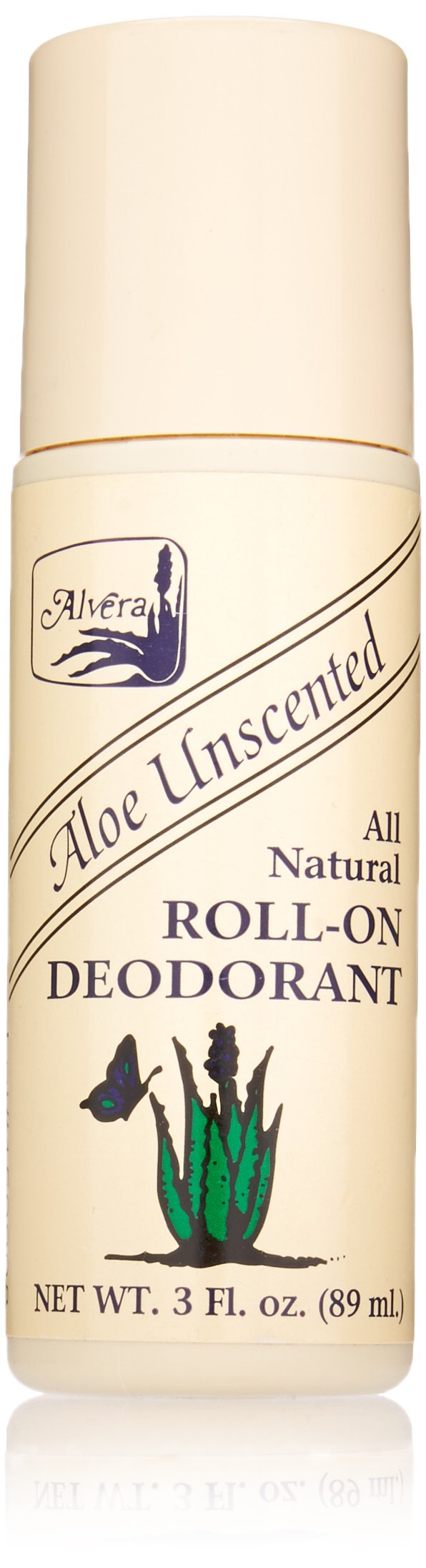 Alvera, All Natural Roll-On Deodorant, 89ml Bottle - Aloe Unscented Beauty and Personal Care Alvera