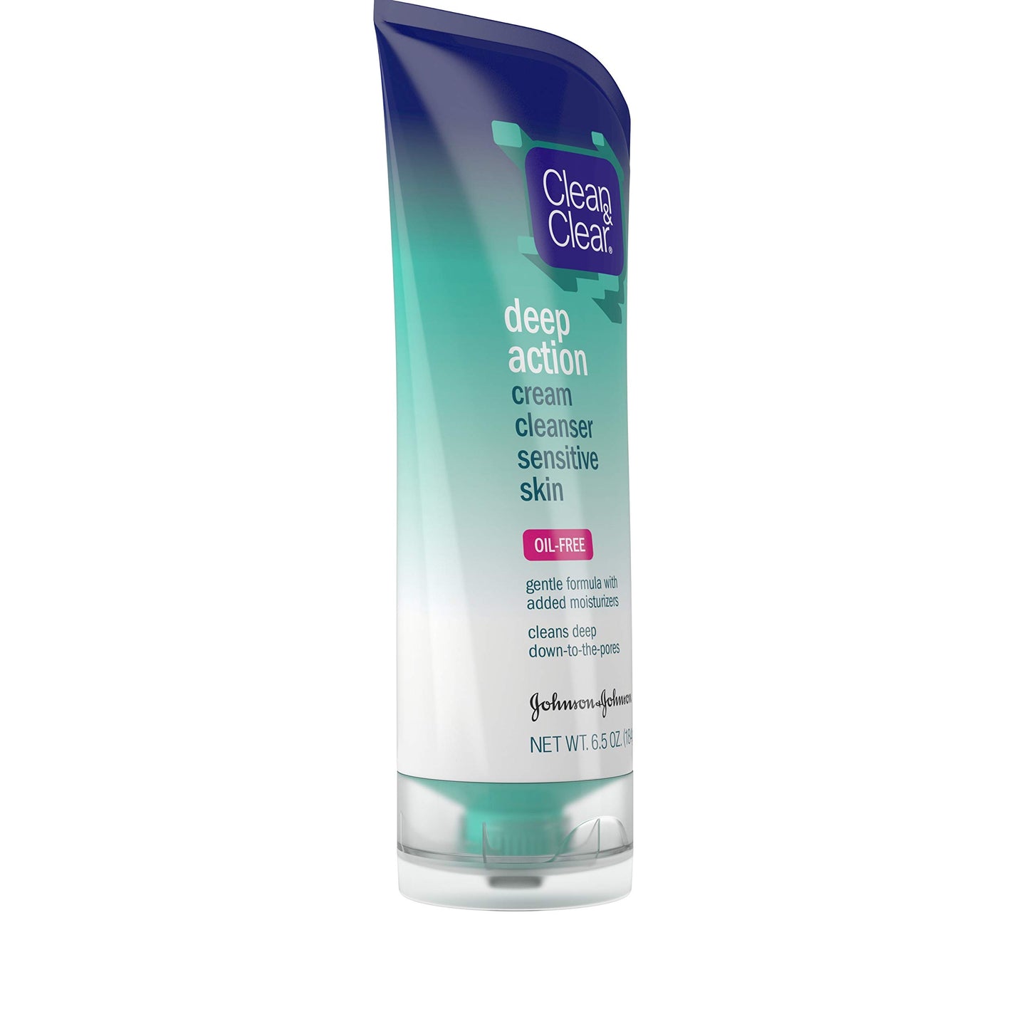 Clean & Clear Deep Action Cream Facial Cleanser for Sensitive Skin, Gentle Daily Face Wash with Oil-Free, 6.5 oz