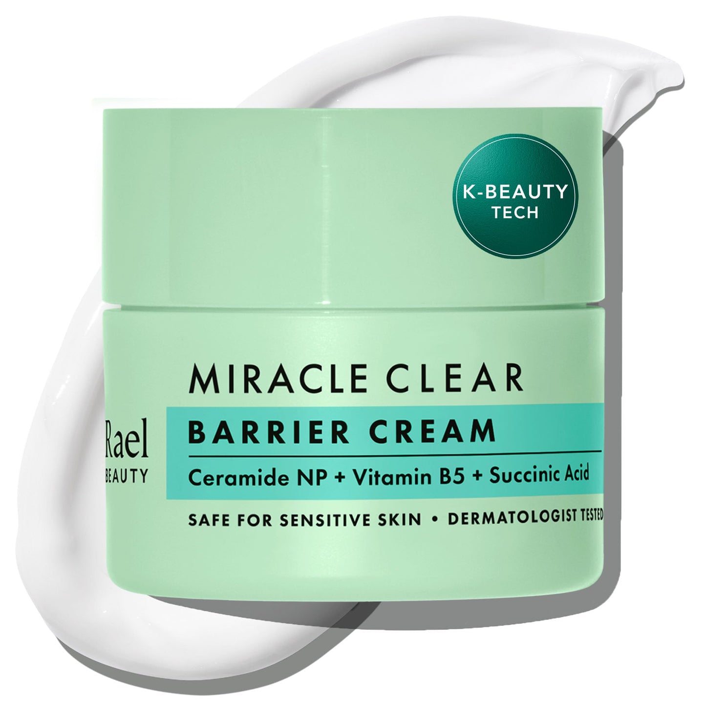 Rael Face Moisturizer, Miracle Clear Barrier Cream - Lightweight Moisturizer with Succinic Acid and Vitamin B5, Hydration, Korean Skin Care (1.8 oz)