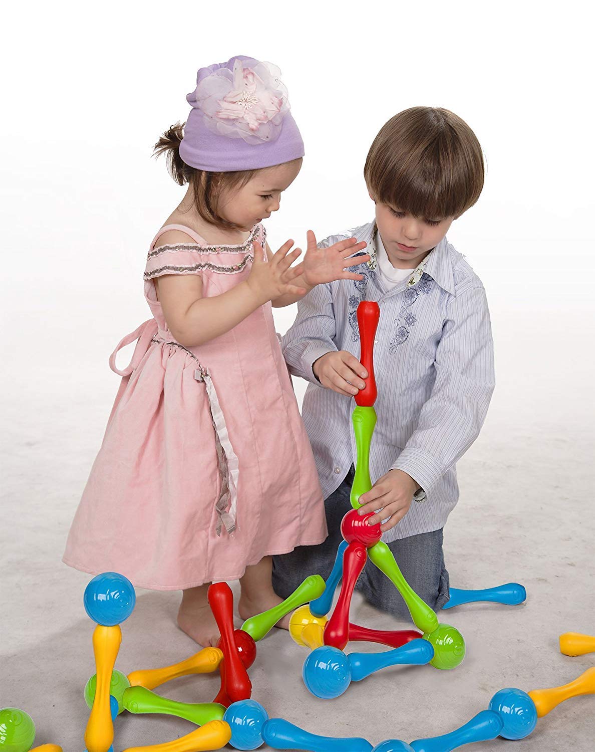 Goobi 20 Piece Construction Set Large Building Blocks Developmental Play Sticks STEM Learning Vibrant Colors Creativity Imagination 3D Puzzle Educational Toys for 1 Year Old Toddlers Preschool