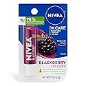 NIVEA Blackberry Lip Care, Tinted Lip Balm with Shea Butter, Nourishing Oils and Vitamin C & E, 3-in-1 Moisture, Repair (for Dry Lips) and Color, 0.17