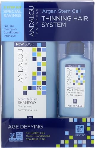 Andalou Naturals Age Defying Hair Thinning Treatment System, 3 Piece Kit