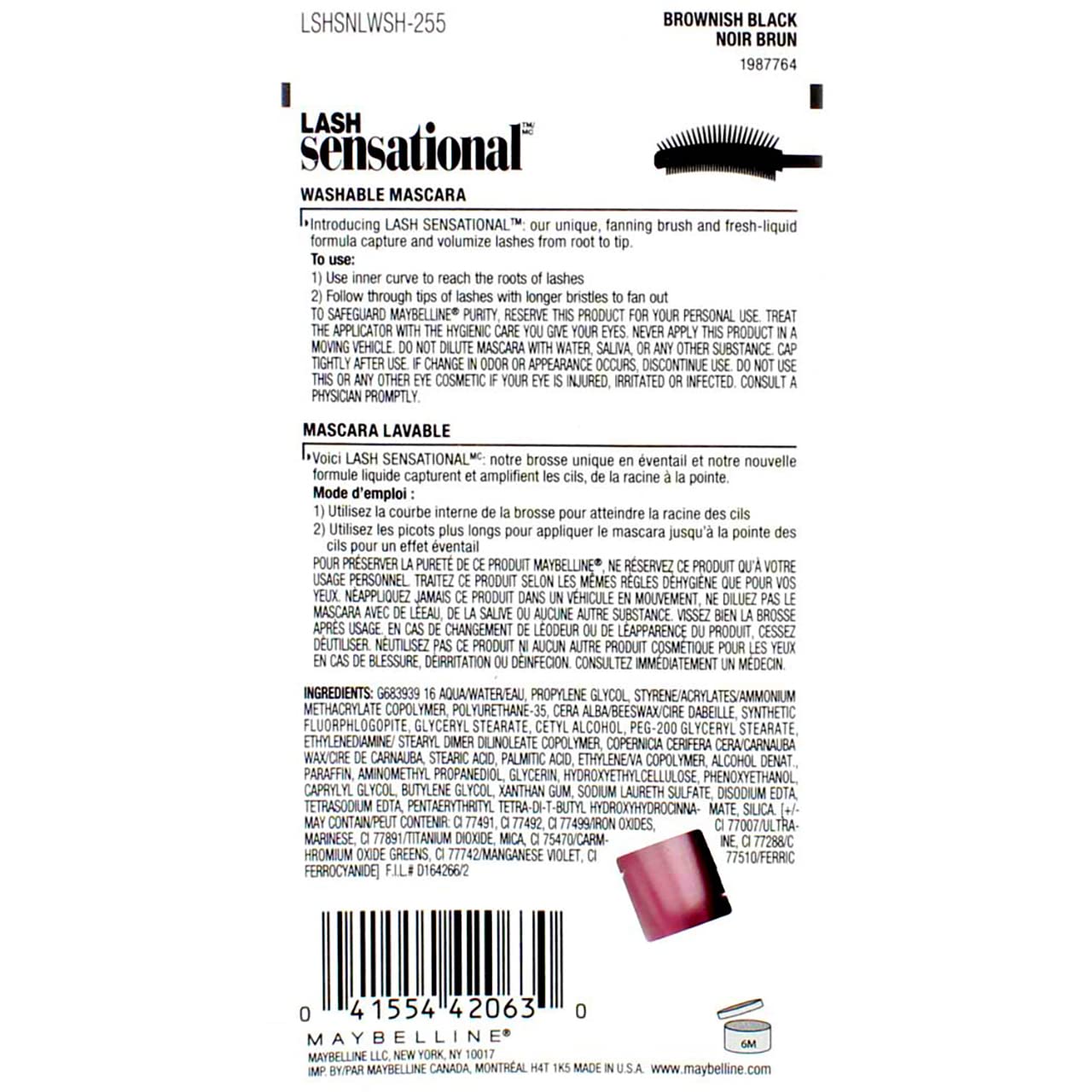 Maybelline New York Lash Sensational Mascara, Brownish Black [02] 0.32 oz