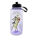 Disney The Nightmare Before Christmas Love You To Death Plastic Water Bottle With Spill-Resistant Sports Cap Lid | Holds 34 Ounces