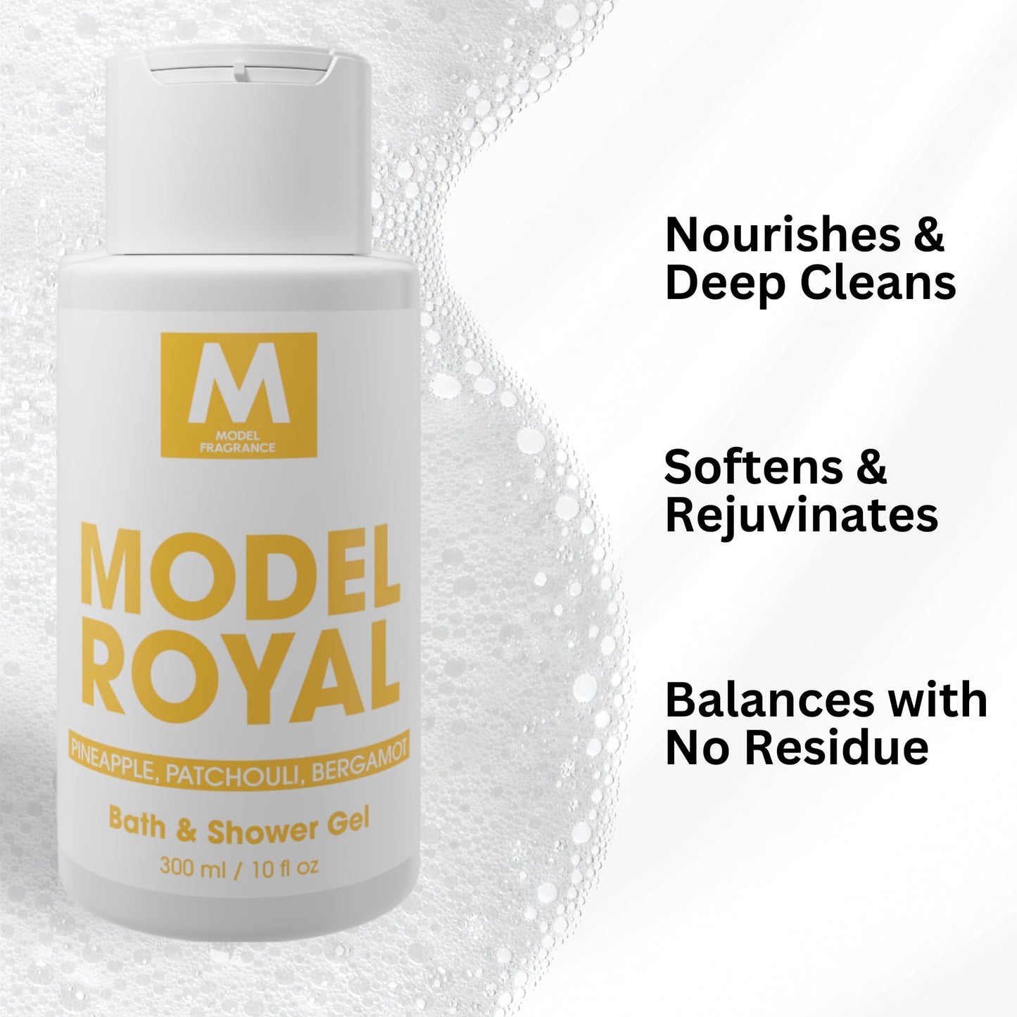 Model Royal Gourmand Body Gel | Pineapple, Patchouli, and Bergamot a Scented | Hydrating, Nourishing, and Refreshing Shower Gel | Scented Spa Products Beauty & Personal Care MODELFRAGRANCE