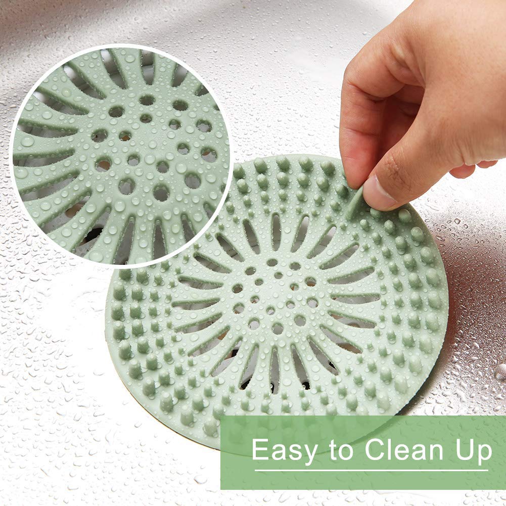 Gotega Sink Drain Strainers, Hair Catcher Shower Drain Covers, Flexible TPR Material, Multi-Color for Bathroom Tub, Shower & Sink, 5-Pack