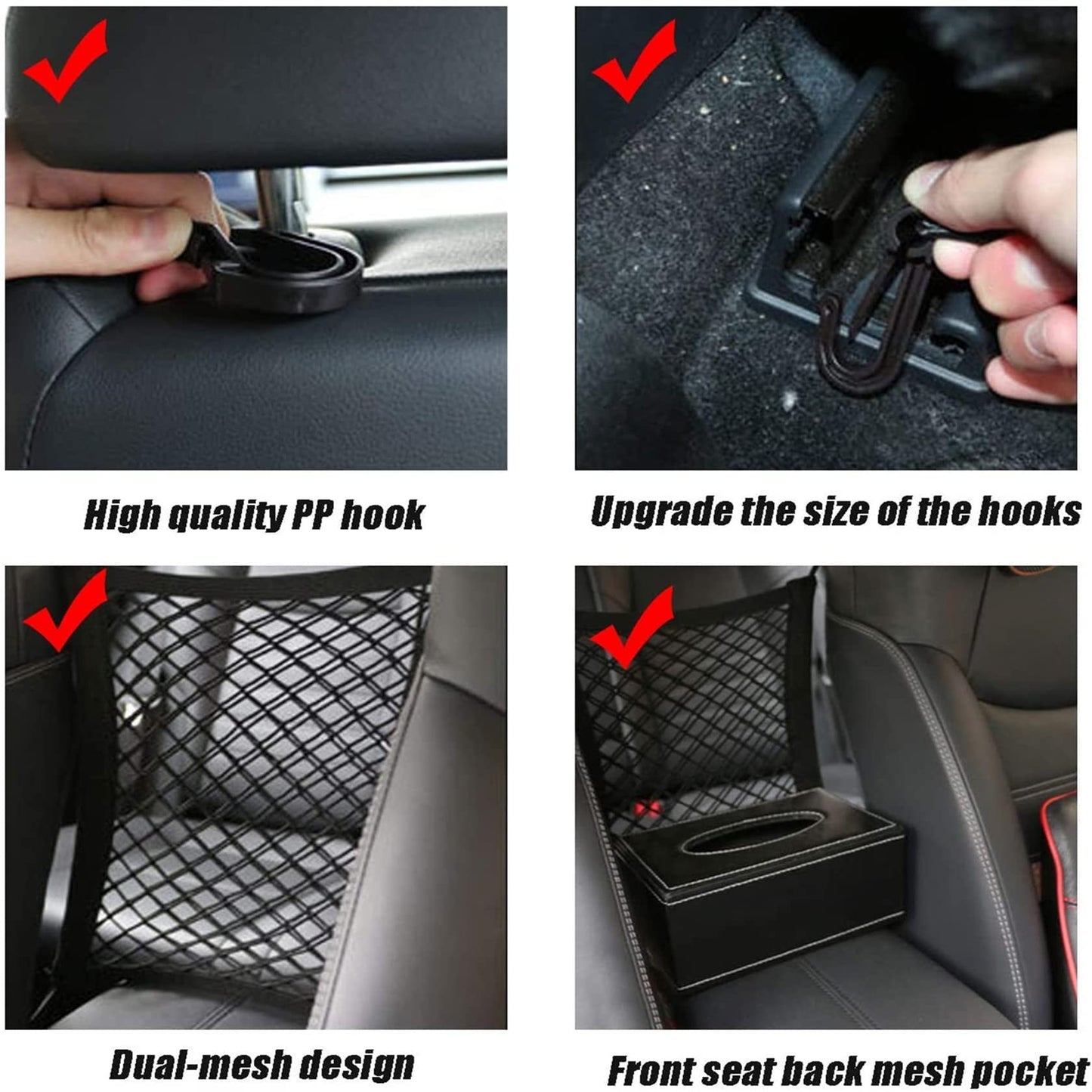DYKESON Dog Car Net Barrier with Safety Mesh Organizer – Stretchable Storage Bag, Easy Install Car Divider for SUVs & Cars – Safe Driving with Pets & Kids