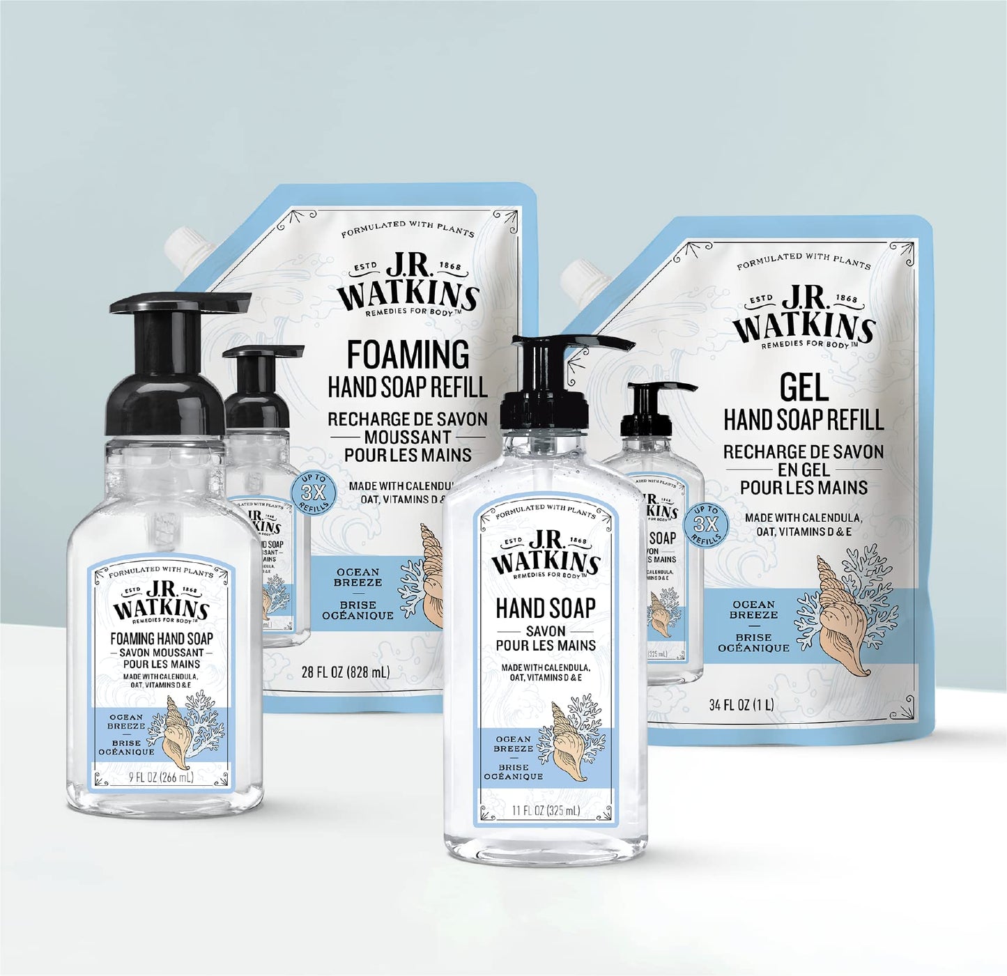 J.r. Watkins 20632 Foam Hand Soap, Ocean Breeze Scent, 9 Oz