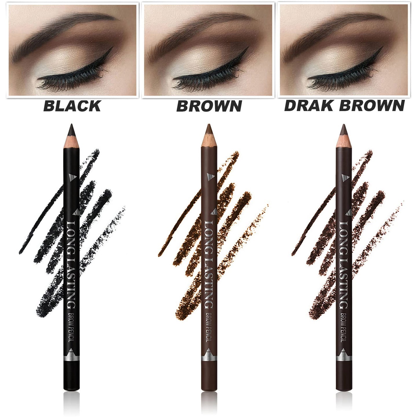 SUMEITANG 3Colors Eyebrow Pencil Eyeliner Set?Soft Textured Eyebrow Tint Pen?Easy to Color?Long Lasting?Waterproof Eye Brow Pencils for Fills in Beauty and Personal Care SUMEITANG