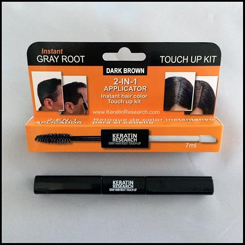 Gray Away Instant Hair Root Touch up and Concealer 7ml Dual Brush DARK BROWN Color