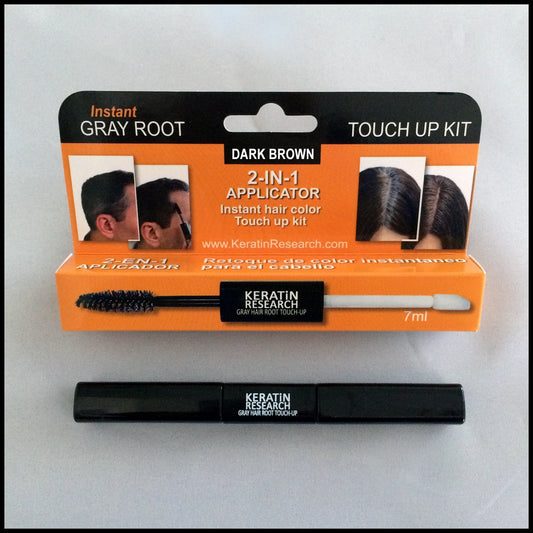 Gray Away Instant Hair Root Touch up and Concealer 7ml Dual Brush DARK BROWN Color