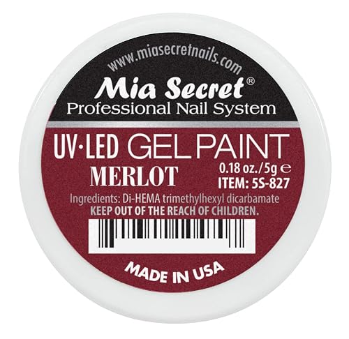 Mia Secret Professional Nail System UV/LED Gel Paint - 5 grams (Merlot) Beauty & Personal Care Mia Secret