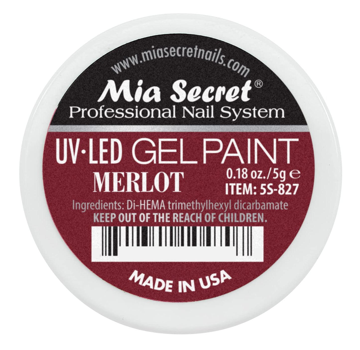 Mia Secret Professional Nail System UV/LED Gel Paint - 5 grams (Merlot) Beauty & Personal Care Mia Secret