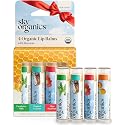 Sky Organics Organic Lip Balms With Beeswax for Lips, USDA Certified Organic, Four Assorted Flavors to Moisturize, Soothe & Soften, 4pk.