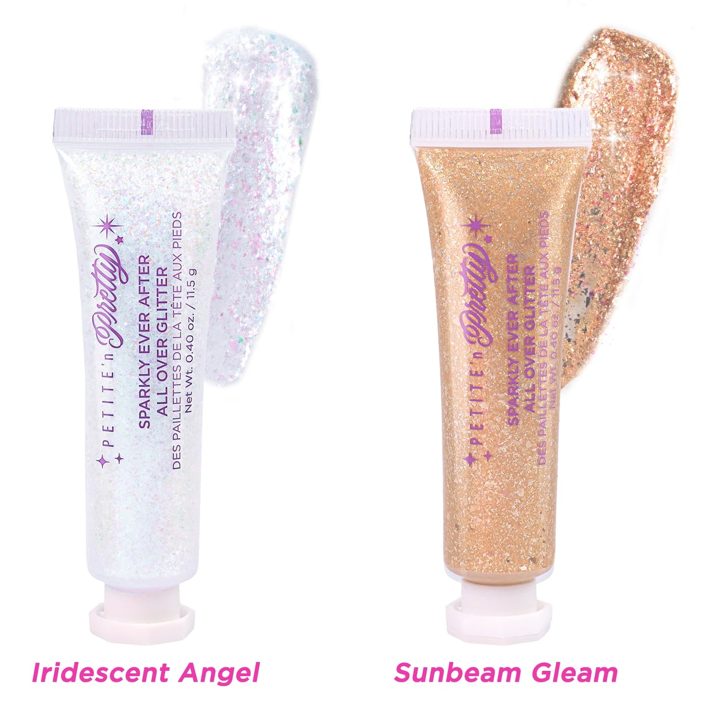 Petite N Pretty Sparkly Ever After Glitter Gift Set for Eyes, Cheeks, and Body, All-Over Glitter in Iridescent Angel & Sunbeam Gleam Shades, & Pink