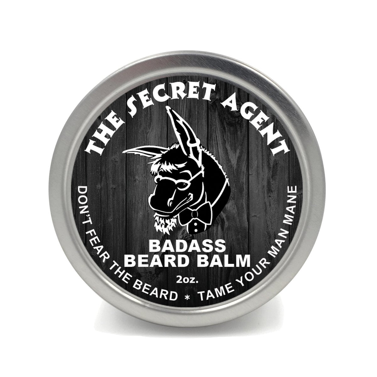 Badass Beard Care Beard Balm - Secret Agent Scent, 2 oz - All Natural Ingredients, Keeps Beard and Mustache Full, Soft and Healthy, Reduce Itchy
