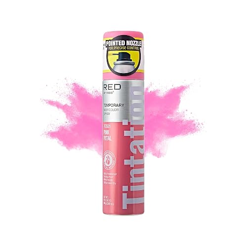 Red by Kiss Tintation Temporary Hair Color Spray 2.82oz, Quick-Dry & Smudge-Proof, Vivid Color Washable Hair Dye, Styling Spray Cosplay Halloween
