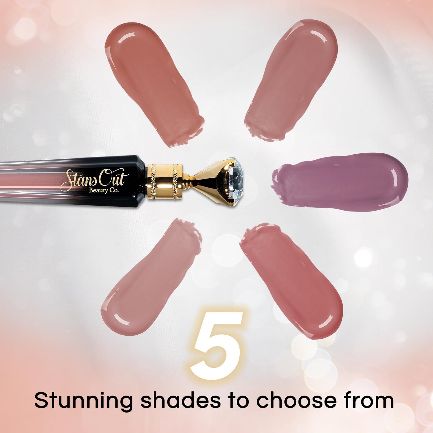 StansOut Beauty Diamond Lustre Fancy Bare Hydrating Lip Gloss | Cute Nude Moisturizing Butter-Smooth Colors |Shades for Naturally Plump & Pout,