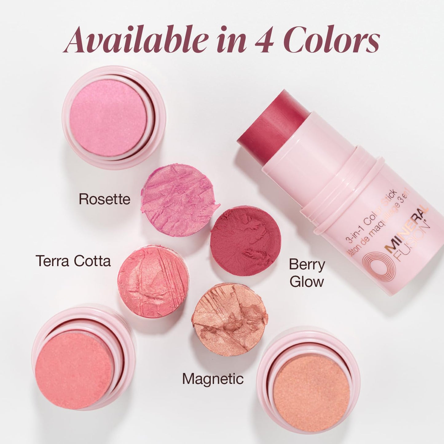 Mineral Fusion 3-in-1 Color Stick - Nourishing Cream Tint for Cheek, Lip and Eye - Blendable, Lightweight Coverage - Travel Friendly, Hypoallergenic