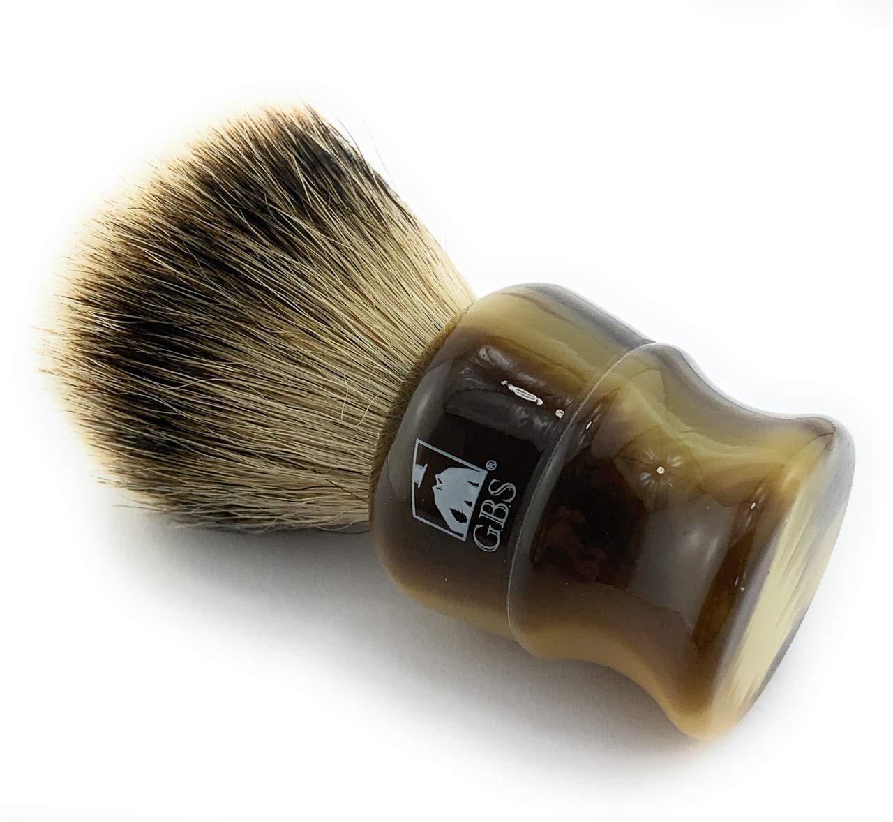 G.B.S Badger Shaving Brush with Faux Horn Handle, Free Stand, Large Silvertip Beauty and Personal Care G.B.S
