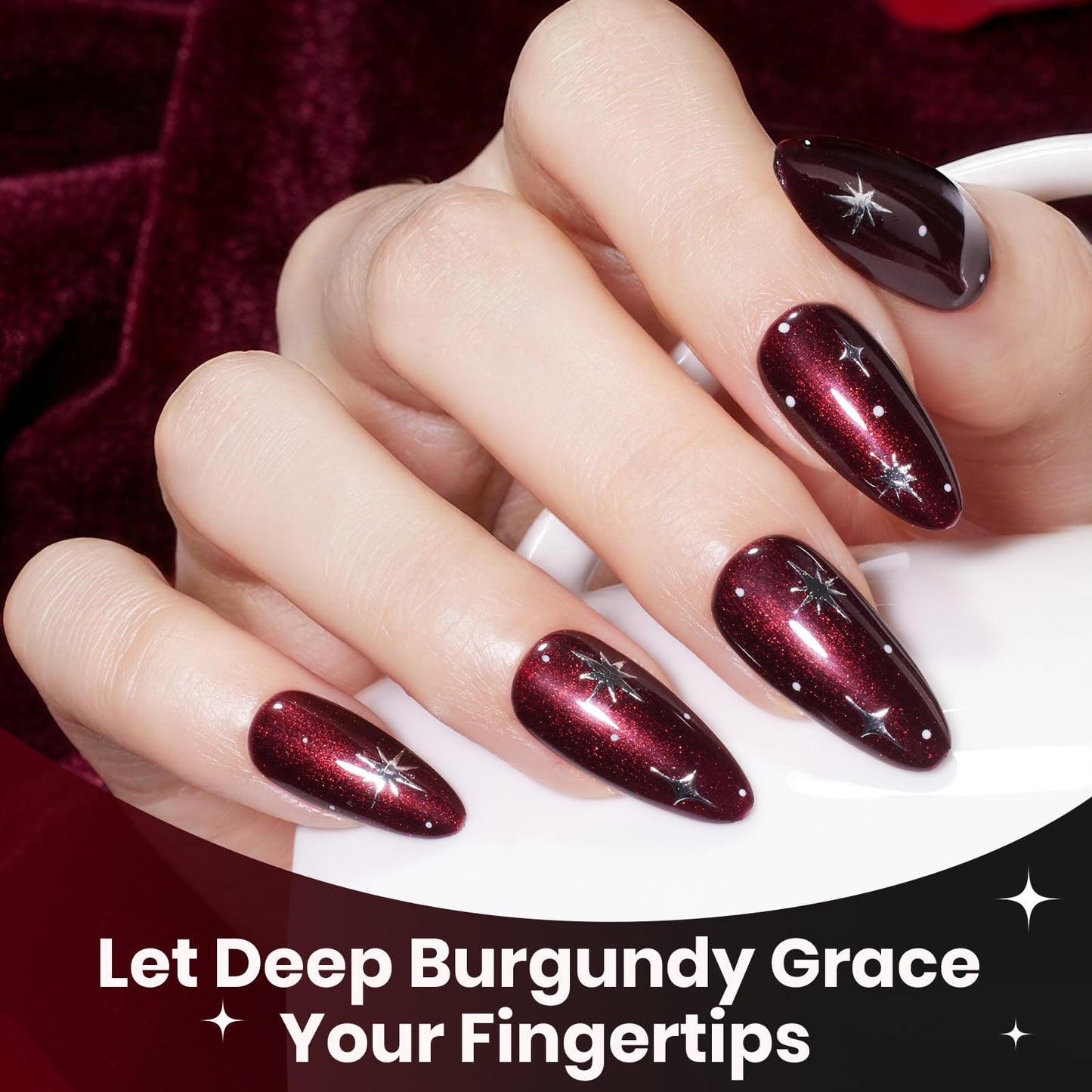 Beetles Red Gel Nail Polish Set - 6 Colors Burgundy Wine Red Shimmer Gel Polish Kit with Magnet, Party Evening Gala Rouge Velvet Sparkle Soak Off UV Beauty and Personal Care beetles Gel Polish
