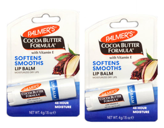 Palmer's Cocoa Butter Formula Lip Balm, All-Day Moisturization, Beach Bag Must-Have, Hydrates Dry, Cracked Lips (Pack of 2)
