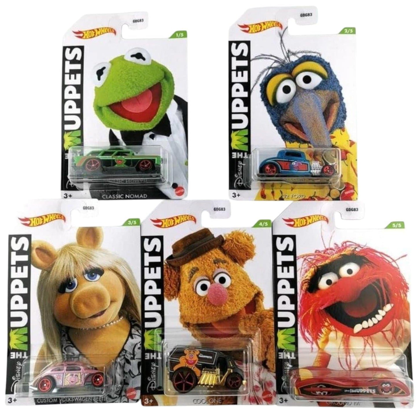 Hot Wheels Muppets 2021 Release Complete Set of 5 Vehicles