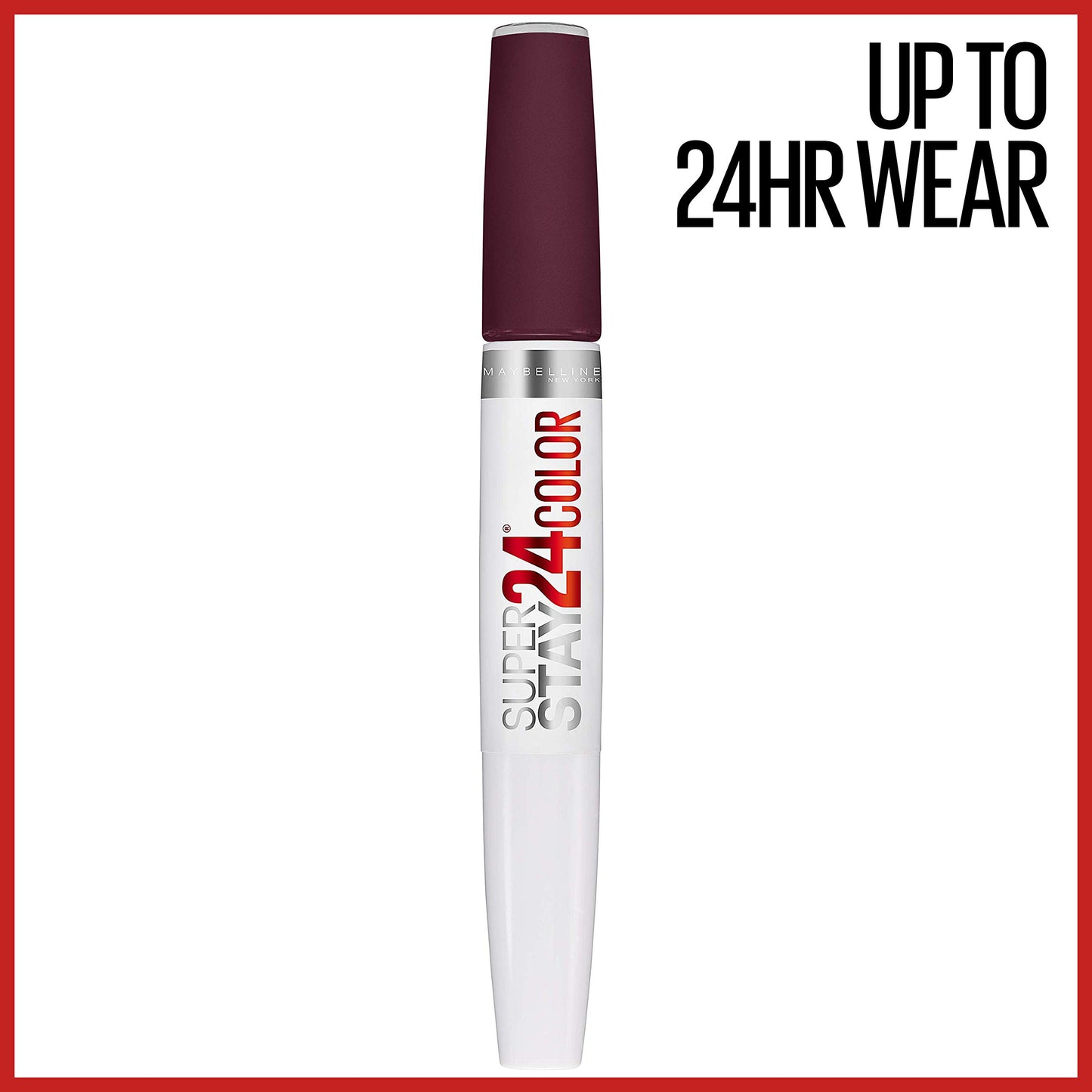 Maybelline Super Stay 24, 2-Step Liquid Lipstick Makeup, Long Lasting Highly Pigmented Color with Moisturizing Balm, Merlot Armour, Red, 1 Count Beauty & Personal Care MAYBELLINE