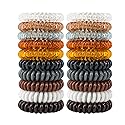 79STYLE 50pcs Spiral Hair Ties For Women Coil Hair Bands Coil Scrunchies Ponytail Holder Plastic Phone Cord Hair Coils For Thin Hiar No Damage