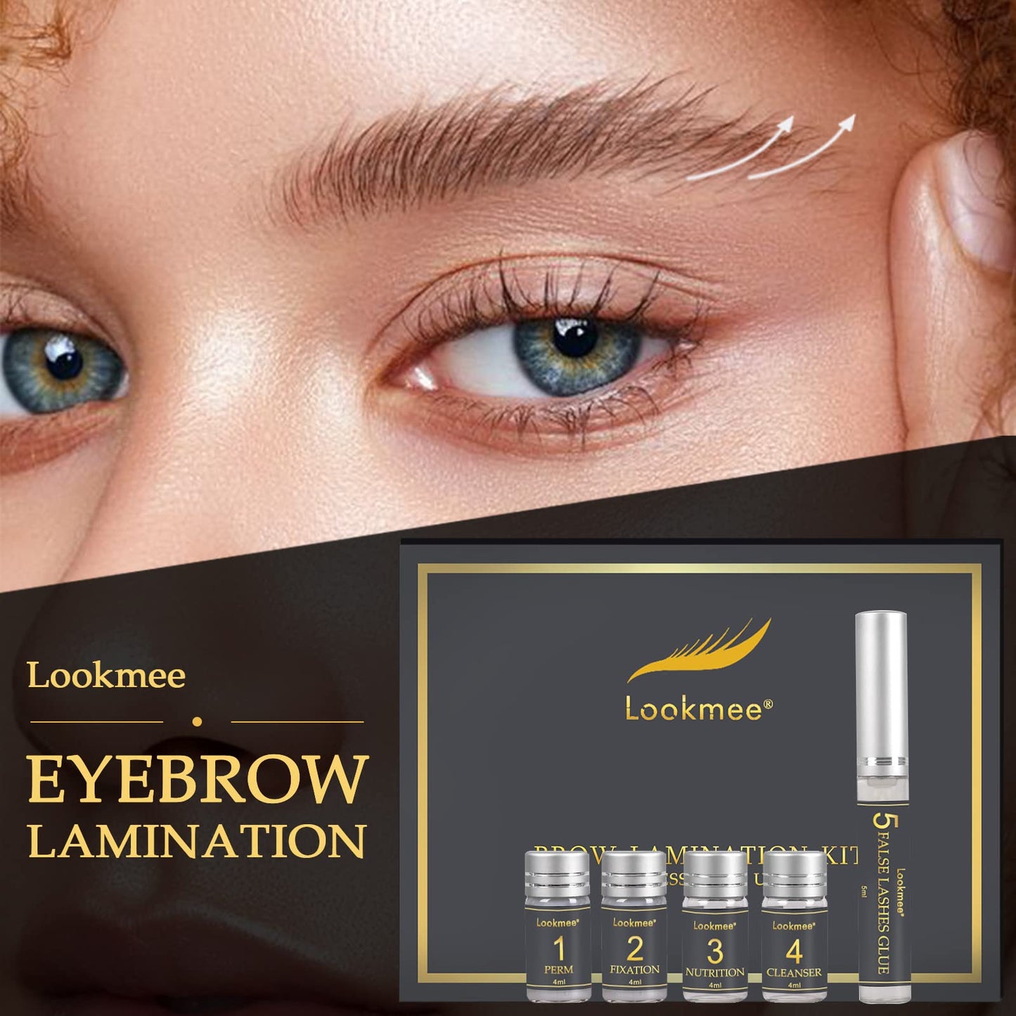 Lookmee Eyebrow Lamination Kits, Professional Instant Eyebrow Lift Kit, At Home DIY Long Lasting Eyebrow Perming Kit for Fuller and Messy Eyebrows