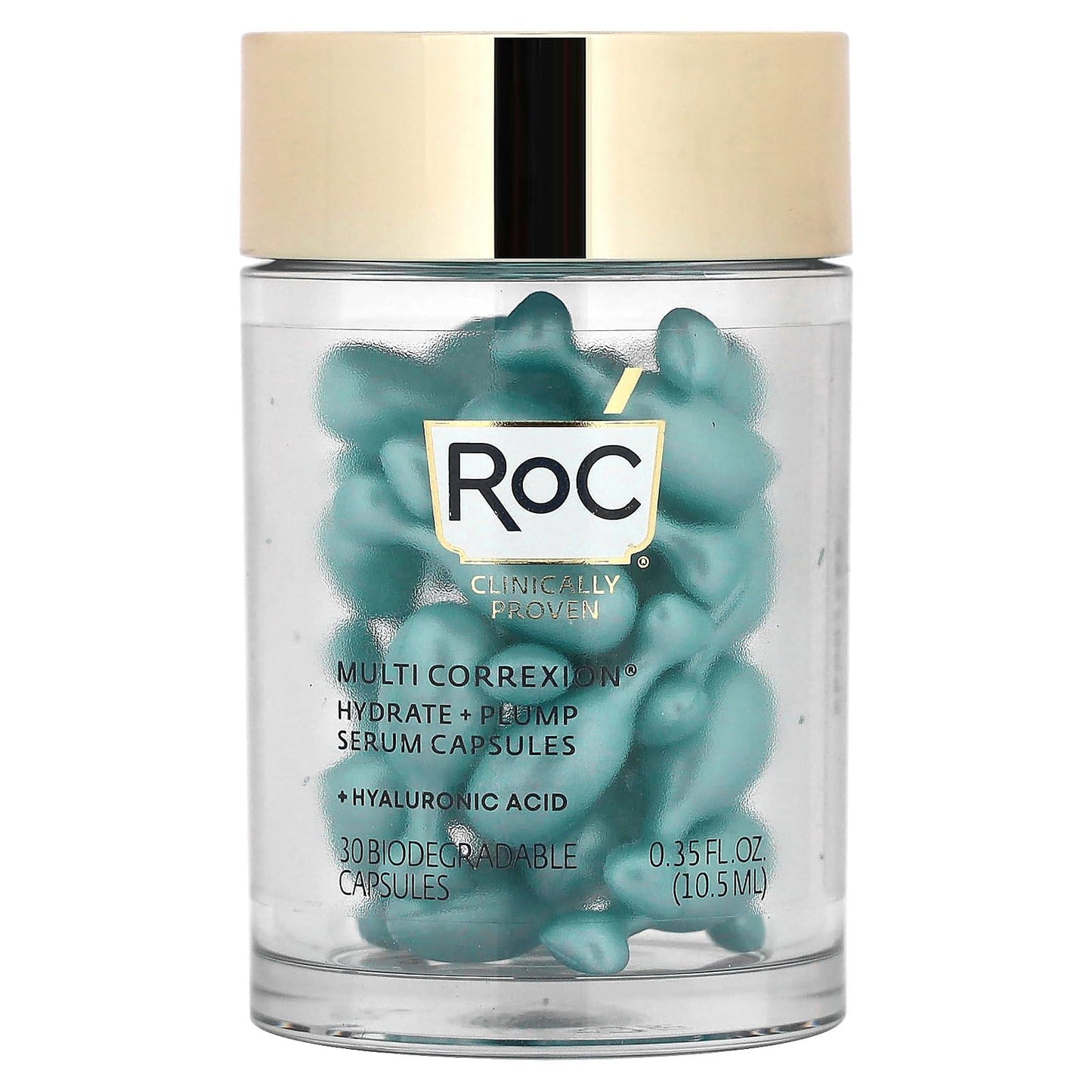 Multi Correxion, Hydrate + Plump, Night Serum Capsules, Fragrance-Free, 30 Biodegradable Capsules, RoC Y