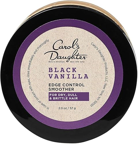 Carol's Daughter Black Vanilla Edge Control for Curly, Wavy or Natural Hair, Clear Edge Smoother for Dry, Dull or Brittle Hair, 2 Oz