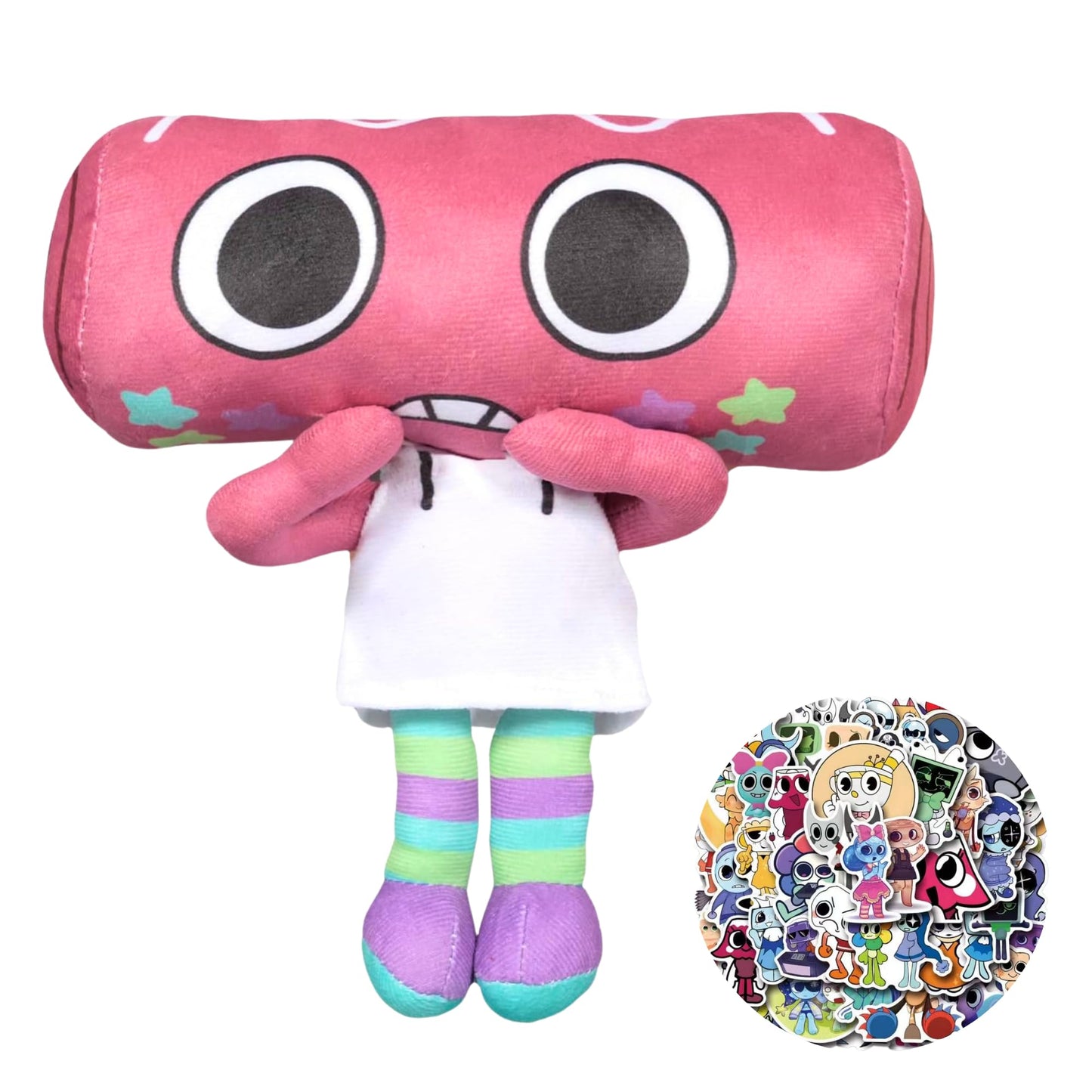 Lemoneon Dandy's World Plush 11" Cosmo Plush Stuffed Figure Pillow for Video Game Fans Room Decor with a Sticker Set