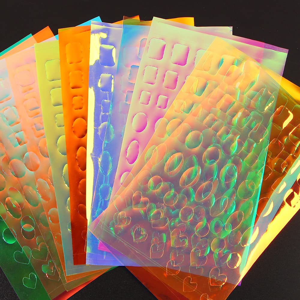Dornail 11 Sheets Aurora Holographic Nail Foil Film - Broken Glass & Laser Nail Decals for DIY Nail Art
