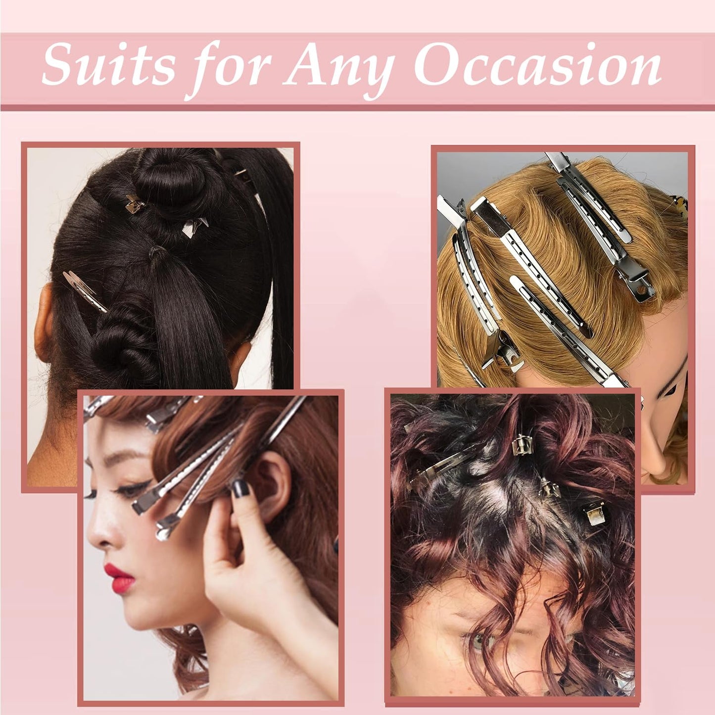40 PCS 3.5 Inch Duck Billed Clips,Metal Alligator Curl Hair Clips with Holes for Styling, Coloring, Thick Hair Rollers, Salon Use,Alligator Clips Beauty and Personal Care Mythos