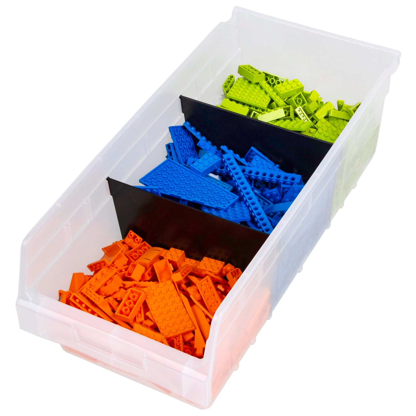 Akro-Mils 30088 Plastic Nesting ShelfMax Storage Bin Box, (18-Inch x 8-Inch x 6-Inch), Clear, (8-Pack)