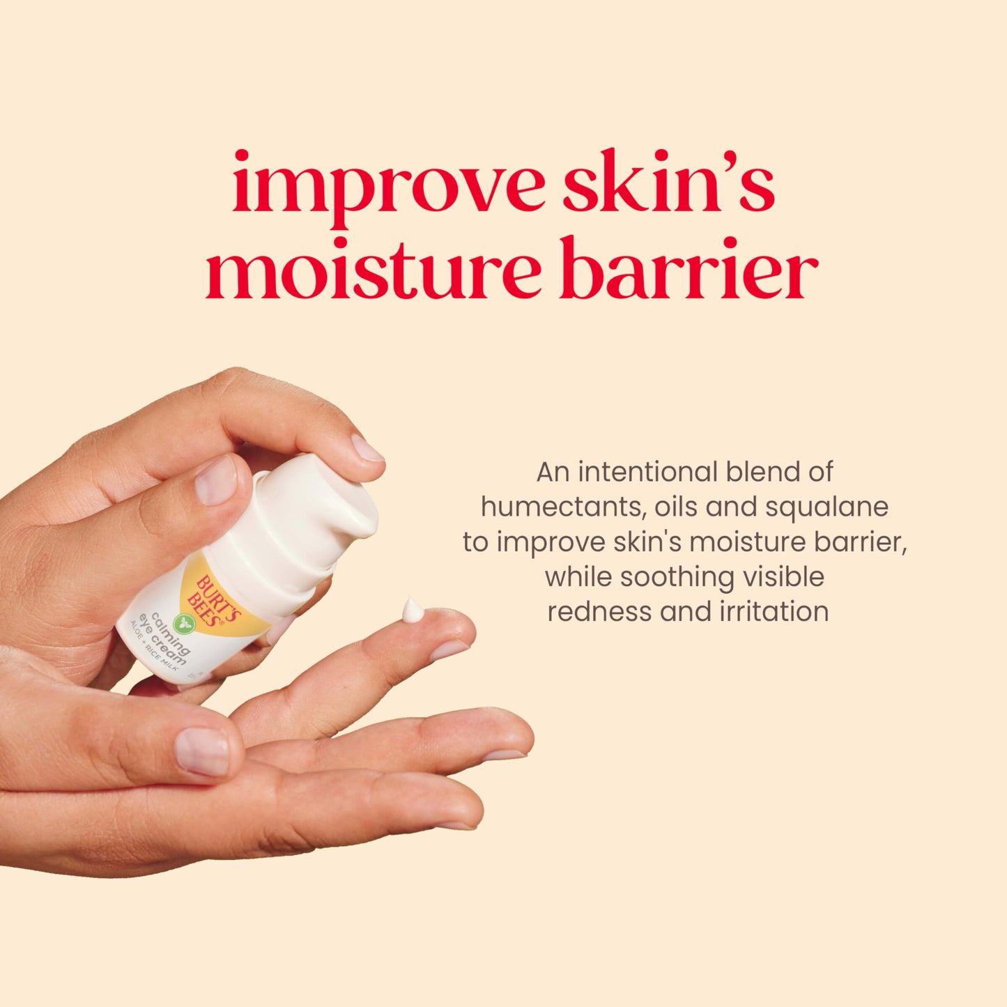 Burt's Bees Calming Eye Cream With Aloe and Rice Milk, Moisturizes Without Causing Redness or Irritation, 98.7 Percent Natural Origin Skin Care, 0.5