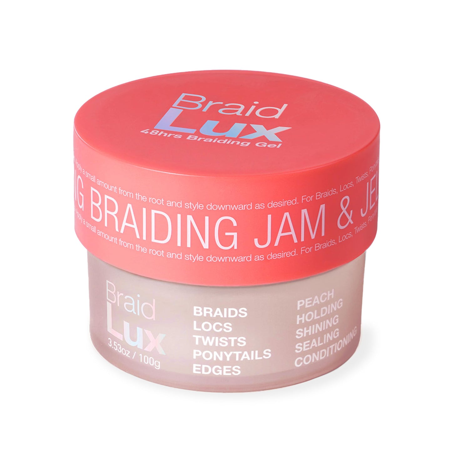 Lux Collection Braiding Gel & Braid Sealer for Box Braids - Braid Lux Gel for Braids, Locs & Twists with Castor Oil & Biotin, Non-Flaking, High Shine